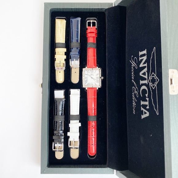 Invicta Square Diamond Stainless Steel Watch Set - Picture 5 of 7